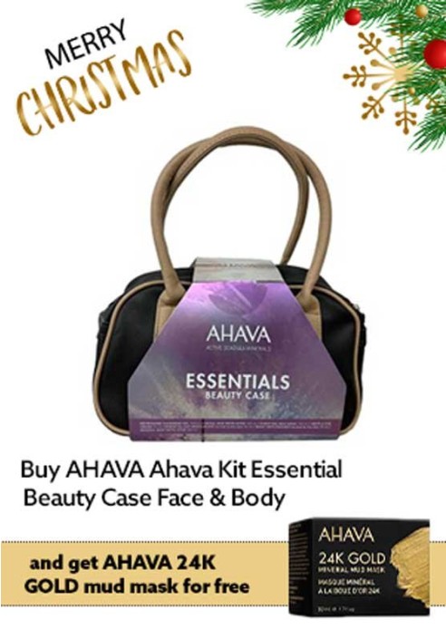Ahava Kit Essential Beauty Case Face & Body + get 24k gold mineral mud mask for free
